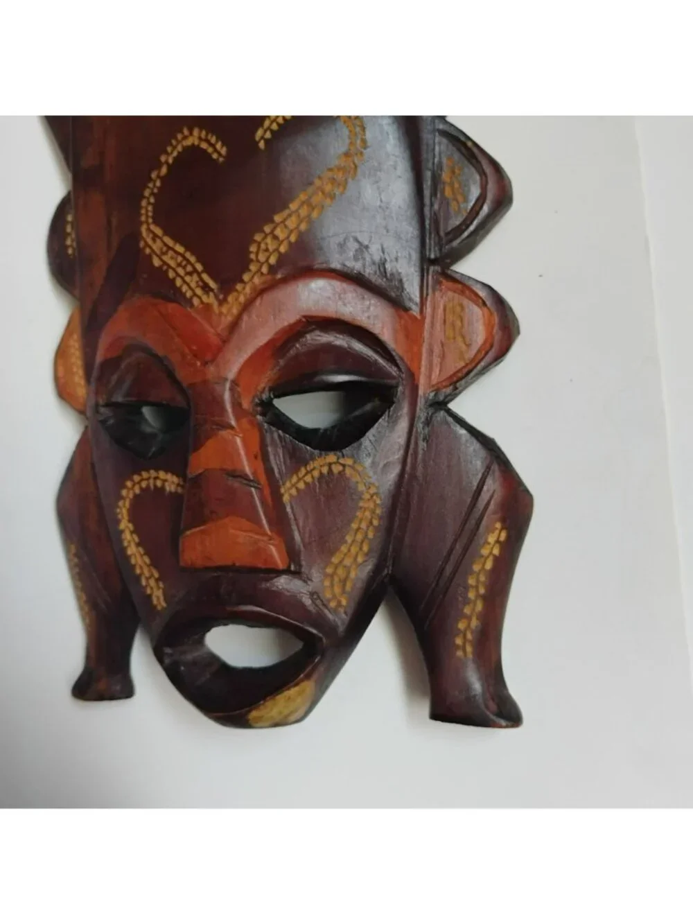 Vintage Kenyan Hand-Carved Wooden Tribal Mask, 9